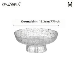 KEMORELA Bát Đựng Trái Cây Bằng Thủy Tinh Khay Đựng Đồ Ăn Nhẹ Hình Tròn Đựng Trái Cây Sấy Khô Phòng Khách Gia Đình Bàn Cà Phê Nhà Bếp - Giỏ Đựng Trái Cây Bằng Thủy Tinh Trong Suốt
