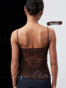 Lagur | Natural Linen Blend Lace Back Padded Waist-Cinching Vest