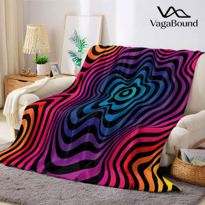 BILIBILI | Rainbow Swirl Flannel Blanket Warm Soft Halloween Christmas Decorative Couch Warm Cozy All-Season Gift