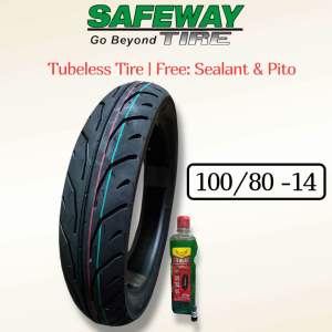 Safeway Tire Tubeless size 14" for SCOOTER with Sealant & Pito