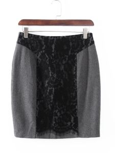 กระโปรงยีนส์ทรงเอเอวสูงผ้าไนลอนผสมโพลีเอสเตอร์ลายดอกไม้ฤดูใบไม้ผลิ 2023 กระโปรงทรงเอทรงเอเอวสูง กระโปรงทรงเอ