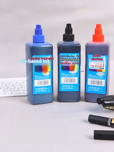 Marker ink refill large bottle 500ML oily red blue black ink big head pen Whiteboard Pen Liquid Refill Ink Graffiti pop non-fading hook line pen small double head pen