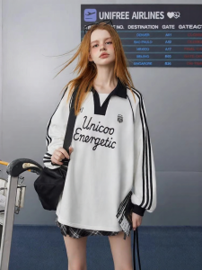 unifree | Áo Hoodie Rộng Rải Phong Cách Retro Trắng