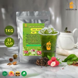 GREEN LYCHEE TEA 1KG / TEH HIJAU / BUBUK MINUMAN PREMIUM INSTAN PREMIX