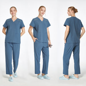 ULTRAIR™ Pediatrics Medical Uniform for Women MEN Polyester Spandex Hospital Doctor Nurse Hospital Surgical Scrubs Set S05