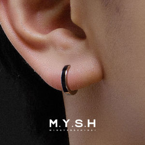 ต่างหูรูปวงกลมขนาดเล็กสำหรับผู้ชาย ทองแดงผสมทองแดง 18K รูปดอกกุหลาบ สีทองขาว โลหะผสม สไตล์เกาหลี ใหม่ล่าสุด