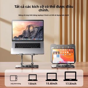 YZ | Đế Tản Nhiệt Laptop Nhôm Xoay 360° Điều Chỉnh Chiều Cao Thiết Kế Di Động