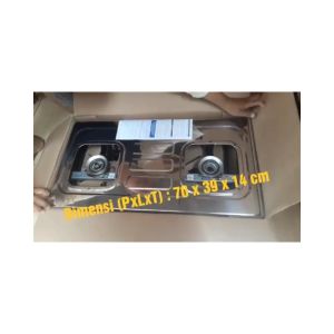 Kompor 2 Tungku Rinnai RI 602A Stainless Steel