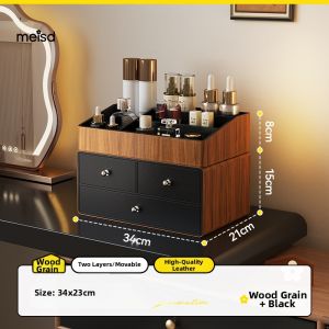 MEISD | Elegant Leather Desktop Organizer Storage Box