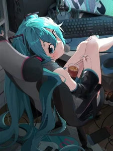 Bandai | DIY Hatsune Miku Diamond Painting Stylish Anime Vocaloid Character With Bright Teal Twin‑tails for Living Room Decor & Gift
