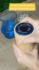 Botol Minum Tumbler Termos Kopi Bambu Bamboo Stainless dengan Thermost