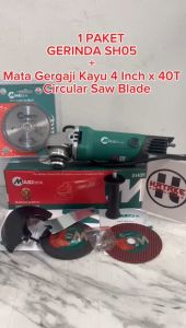 MESIN GERINDA TANGAN 4” SH05 + Mata Saw Blade 40T Circle /Mata Potong Kayu 4in 40T