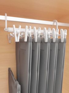 Multipurpose Folding Clothes Hanger with 12 Clips – Portable Drying Rack for Underwear Pants & Towels