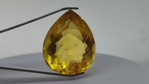 Natural 66.40 Ct Brazilian Citrine Yellow Faceted Pear Cut Gemstone