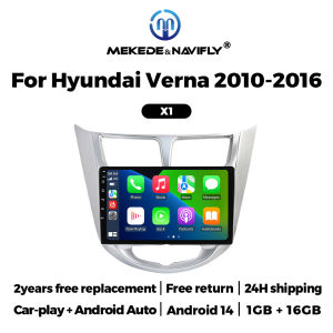 MEKEDE 2 Din CarPlay For Hyundai Solaris Verna Accent 1 2010-2016 Android 14 Car Radio Autoradio Stereo Intelligent Audio System