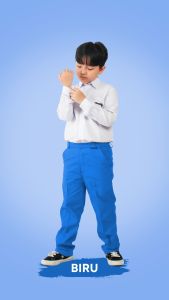 Celana seragam sekolah sd mi sdit islam panjang biru elektrik