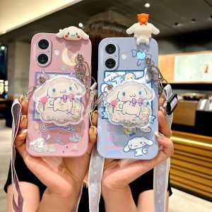 Cloud Doughnut Dog Cute Silicone Phone Case with Crossbody Strap Full Edge Protection for OPPO Find X7 X6 X5 X3 X2 Ultra Anti-Fall