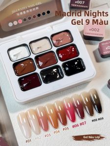 Bộ Sơn Gel Móng Tay Bán Cứng 9 Màu Độ Bão Hòa Cao Madrid Nights Kèm Keo Có Thể Dùng Cho Tiệm Nail