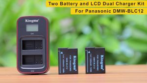 [KingMa] DMW-BLC12 Camera Replacement Batteries (two) and Smart LCD Display Dual USB Charger Set OR Single Battery for Pan. Lumix DMC-FZ200 DMC-FZ1000 DMC-G5 DMC-G6 DMC-G7 DMC-GX8 DMC-G85 DMC-GH2 (BLC12)