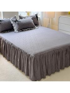 Antislip Lace Trim Flannel Bed Skirt