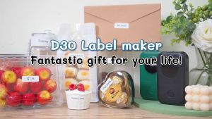 (Send Free label) NIIMBOT D11 / D110 Label Maker Machine Portable Thermal D11 Label Printer mini nimbus nimbot (ink white blue black) Handheld Name Price Sticker Printer Pocket Size BT Connection with APP for Home Office Supermarket Store