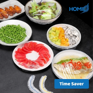 DISPOSABLE ELASTIC FOOD WRAPS food grade preservation covers bowl lids (100pcs)