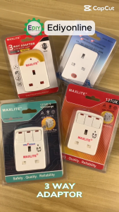 【 SIRIM 】 3 WAY ADAPTOR ADAPTER SWITCH SOCKET NEON OUTLET PLUG EXTENSION WALL HOLDER UNIVERSAL MULTI CHARGER UK SURGE MYHOME 131UK 3 WAY ADAPTOR WITH 3 SWITCH SWITCHES 13A 250V Ediyonline Ediy