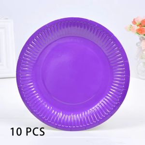 10PCS Solid Color Disposable Paper Tray Eco-friendly Cardboard Diameter 18cm High quality white cardboard Handmade props