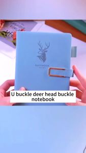 Business Notebook Color-changing Cloth Pattern PU Leather Sponge with U-shaped Metal and Pen Holder