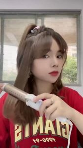 Portable Hair Curl Straightener Flat Iron Perm Splint With Cartoon Case Hair straight