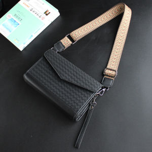 Fashionable Mens Crossbody Bag New Style Woven Single Shoulder Bag Leisure Korean Version Trendy Small Square Bag Handbag