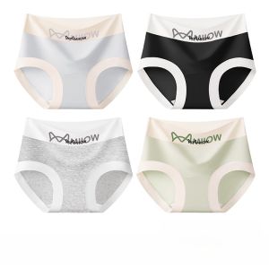 MiiOW | กางเกงชั้นในสตรีทรงสามเหลี่ยมไร้ตะเข็บป้องกันแบคทีเรียผ้าฝ้ายแท้สำหรับวัยรุ่น กางเกงชั้นในแบบกีฬาไม่มีรอยต่อสำหรับผู้หญิง MiiOW Cat Lady ฤดูใบไม้ร่วง 2025