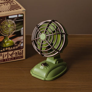 Quạt Bàn Mini USB Sạc Sáng Tạo Chạy Yên Tĩnh Dùng Cho Văn Phòng Ký Túc Xá Quạt Di Động Cổ Điển