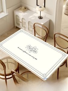 Luxurious Waterproof Leather Tablecloth Oil Resistant Stainproof Desk Mat for Tea Table Bookcase Protecting Pad Easy Cleaning