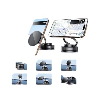 Car Phone Magnetic Stand with Mechanical Vacuum Suction Cup 360 Degree Rotation ° Magnetic Adsorption Bracket Navigation Univer