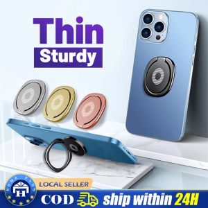 【Local delivery】 Magnetic Finger Ring Phone Holder 360 Degree Round Smartphone Socket Metal Car Stand Grip Telephone Accessories