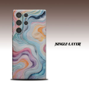 Soft Pastel Swirl Marble For Samsung Galaxy S26 S25 S24 A56 A36 Dual Layer Luxury Fashion Full Lens Protective Case