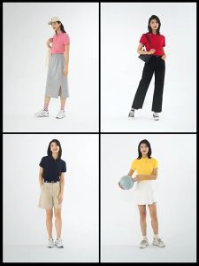 GIORDANO Women Polo Shirts Classic Collar Summer Pique Polo Shirts Fashion Comfort Short Sleeves Slim Polo Shirts 05311399