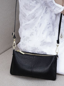 New Fashion Simple Leather Womens Bag Top Layer Cowhide Clutch Crossbody
