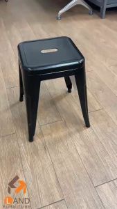 เก้าอี้เหล็ก เก้าอี้บาร์ แบบเตี้ย ขนาด30*30*45 cm[C-505] สีดำ