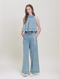 AIVEI | High Waist Straight Fit Slim Flattering Denim Pants