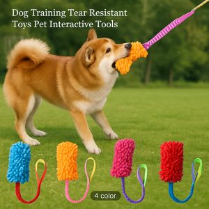 Durable Dog Toys for Aggressive Chewers - Soft Plush Pulling Rope Chew Toy with Sturdy Handle Interactive Teeth Cleaning Toy