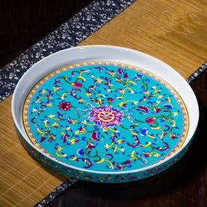Practical Simple Large Round Blue and White Porcelain Tray