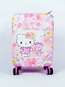 Mesuca HelloKitty Cartoon Childrens Suitcase Portable Luggage Organizer Luggage Travel Storage Traveling 18inch 20inch Trolley Case Outdoor Small Password Case