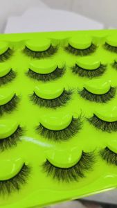Mi Giả Mắt Mèo Tự Nhiên 7D Mềm Mại Xù Xì 10 Đôi Kiểu Manga Mi Nối Sợi Tổng Hợp Dải Trong Suốt Dành Cho Người Lớn