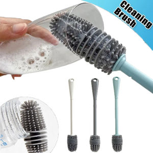 Milk Bottle Brush Silicone Cup Scrubber Glass Cleaner Kitchen Cleaning Tool Long Handle Drink Bottle Glass Cup Cleaning Brushes