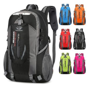 Outdoor Waterproof Mens Backpack New Style Camping Hiking Sports Bag Casual Travel Shoulder Bag Nylon Material Arc Shoulder Strap