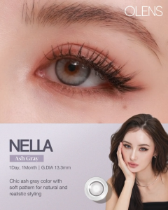 OLENS Nella 1Month Ash Gray 2P + Free Case