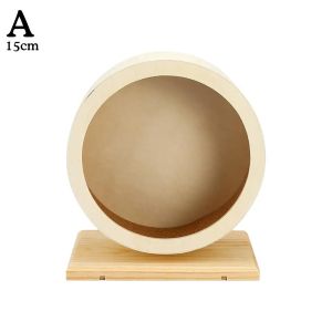 3 sizes Hamster Running Wheel Golden Bear Mute Wooden Belt Bracket with Cork Pad Roller Sports Pet Landscaping Pet Supplies