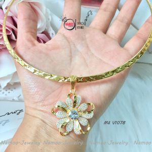 Kiềng Cổ Với Thiết Kế Bông Hoa Đính Đá Cho Nữ V1078 Namoo Jerwelry